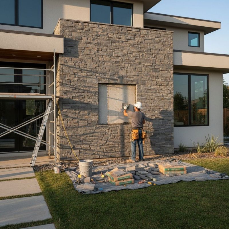 Stone Wall Installation